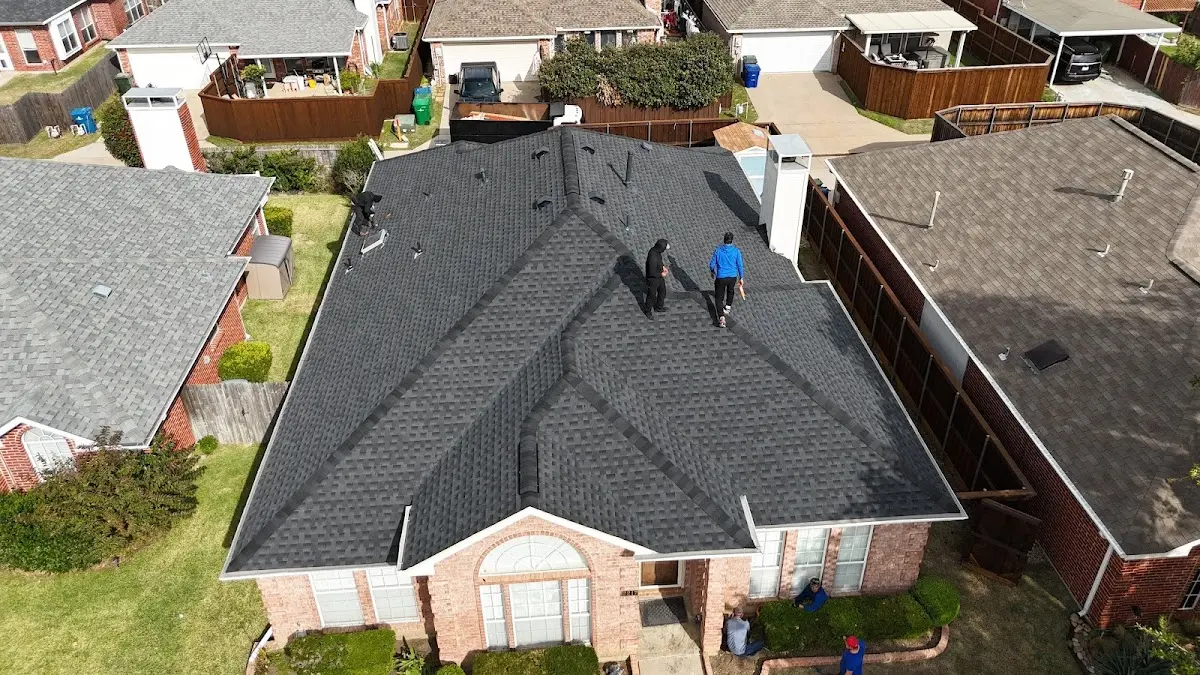 Slate & Tile Roof Repair work in progress on a Braselton property